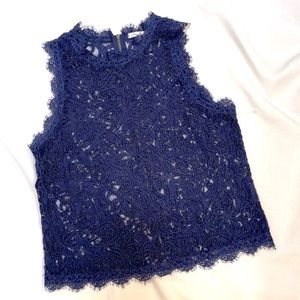 Willow & Clay Exquisite Navy Lace Blouse Size L